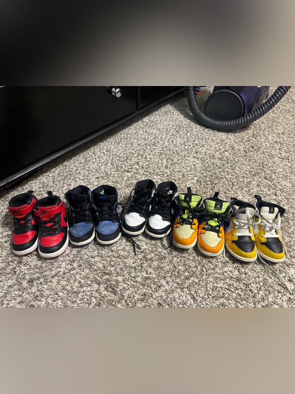 Nike Kids High-Top Sneakers in Red, Blue, Black, Orange, Yellow